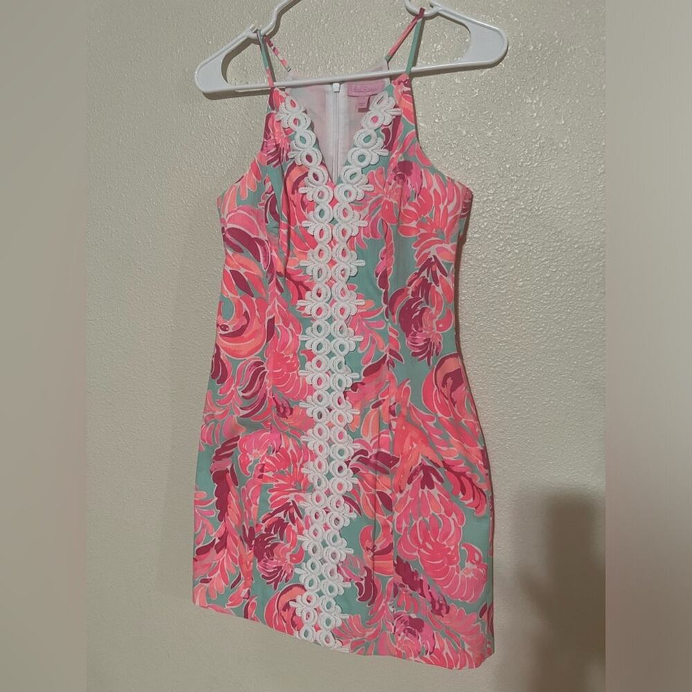 Lilly Pulitzer 20801 Pearl Shift dress in Poolside Blue Love Birds NEW 0 - Picture 3 of 8